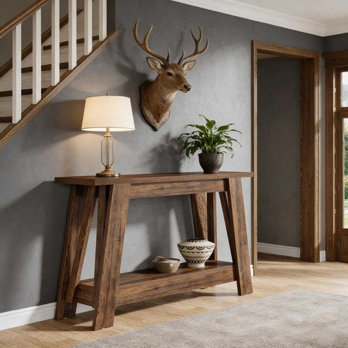 Console Table, 2-Tier Farmhouse Sofa Entryway Table with Storagew - luxuryhomedecoridea.com