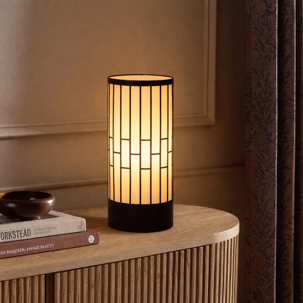 Japanese Style Floor Lamp, Cylindrical Table Floor Lamp with Fabric Shade, Warm Ambient LED Lamp for Living Room, Bedroom, Reading Nook, Minimalist Home Decor - luxuryhomedecoridea.com