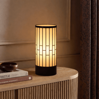 Japanese Style Floor Lamp, Cylindrical Table Floor Lamp with Fabric Shade, Warm Ambient LED Lamp for Living Room, Bedroom, Reading Nook, Minimalist Home Decor - luxuryhomedecoridea.com
