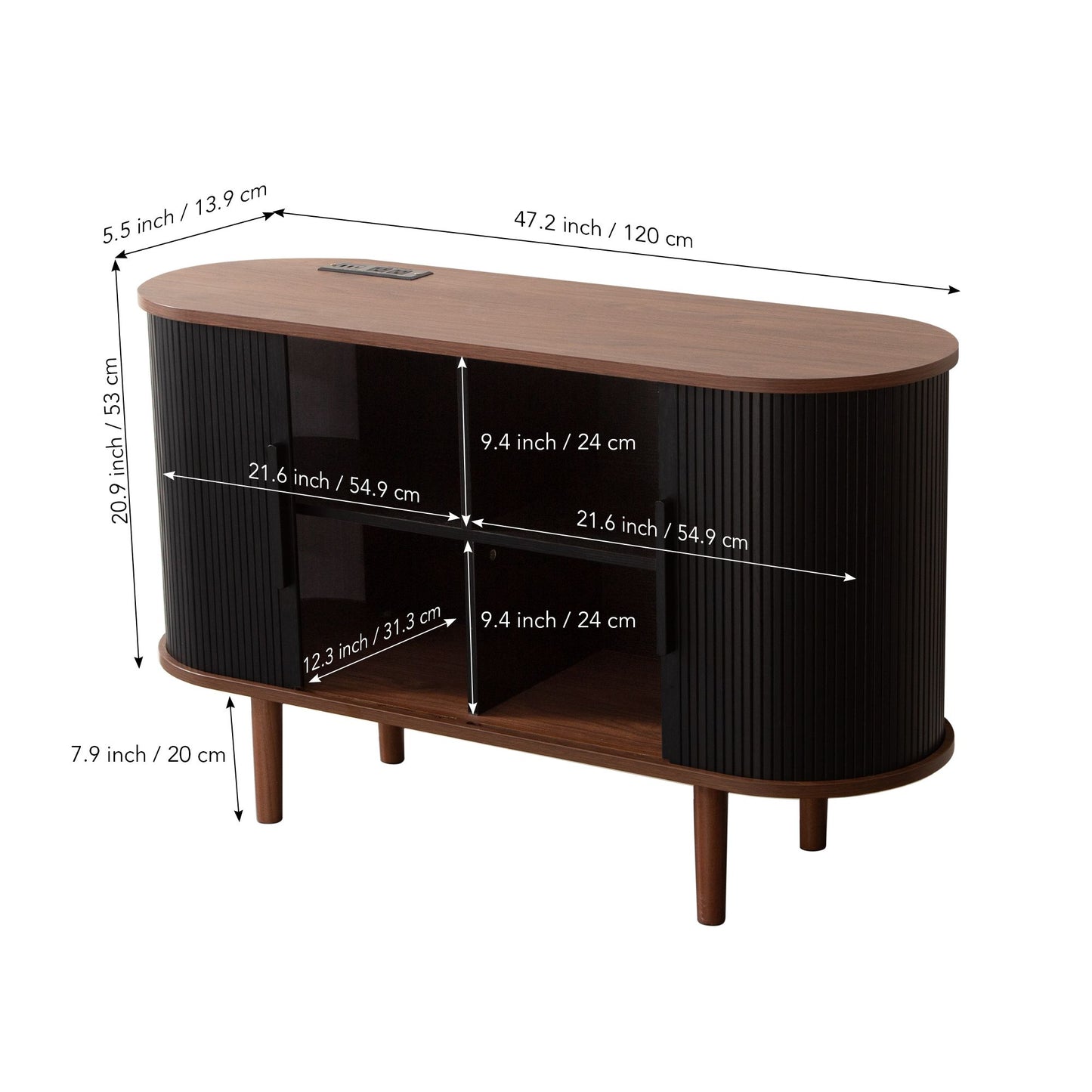 Fralimk Sideboard Buffet Cabinet with Storage, Modern Fluted Storage Cabinet for Dining Room, Tambour Door Console Table for Living Room, Office Storage Cabinet or TV Stand, Accent Sideboard Cabinet - luxuryhomedecoridea.com