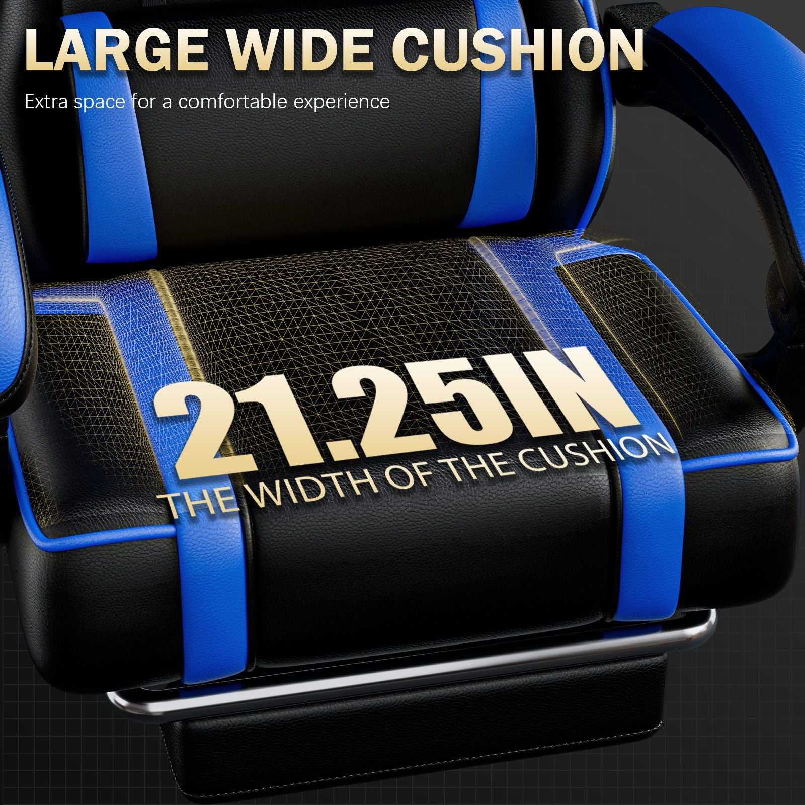 Video Game Chairs for Adults, PU Leather Gaming Chair with Footrest, 360°Swivel Adjustable Lumbar Pillow Gamer Chair, Comfortable Computer Chair for Heavy People - luxuryhomedecoridea.com