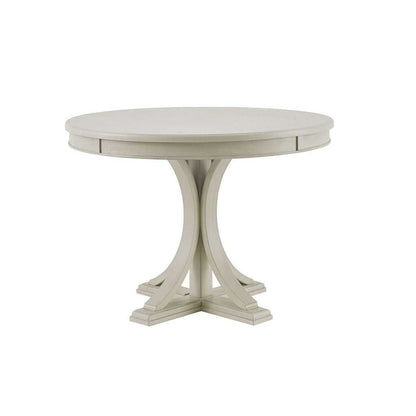 44" Round Dining Table, Solid Wood Finish Classic Design For Dining room, Antique Cream - luxuryhomedecoridea.com