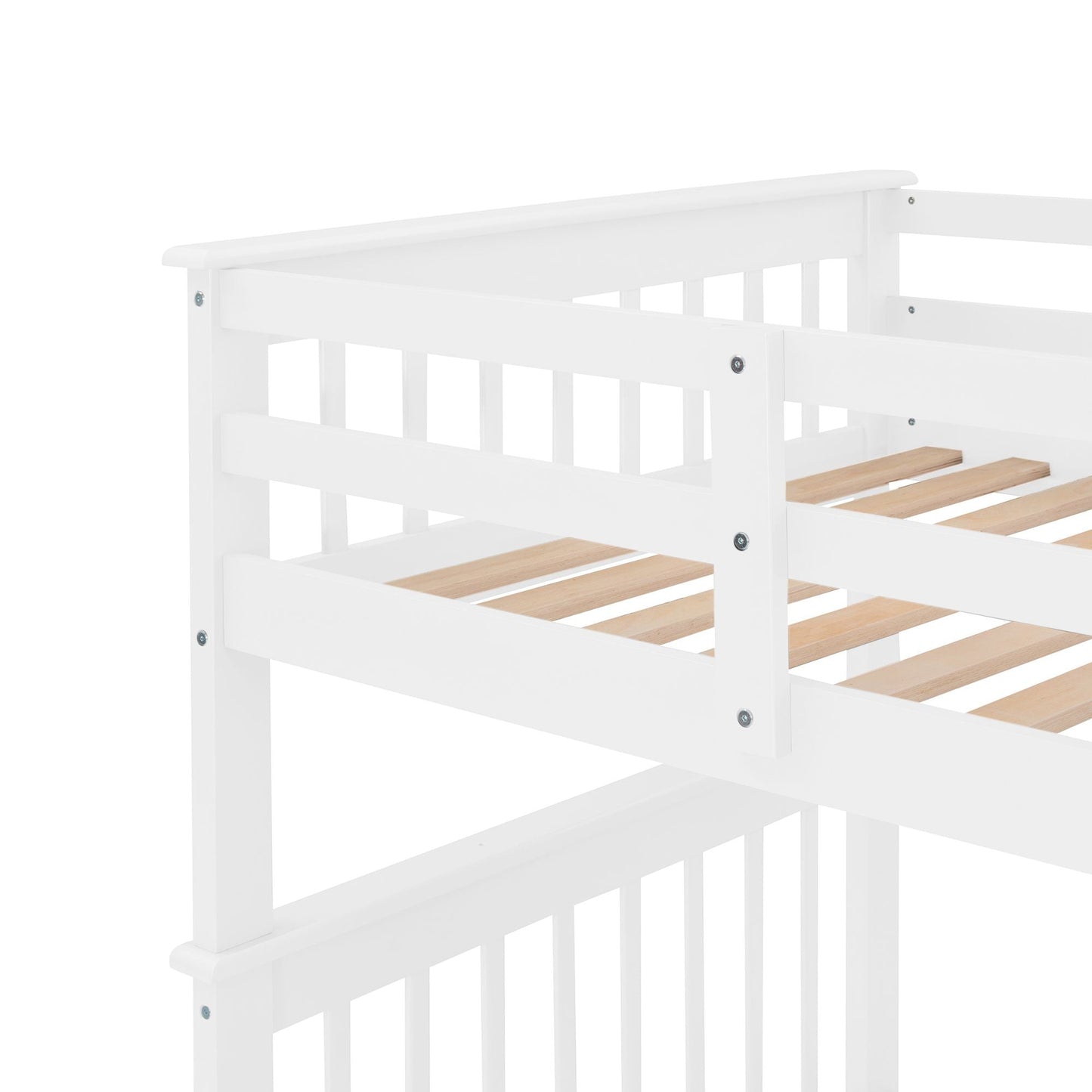 Stairway Twin-Over-Twin Bunk Bed with Storage and Guard Rail for Bedroom, Dorm - luxuryhomedecoridea.com