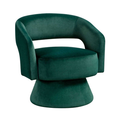 Modern Luxury Swivel Accent Chair 1pc Green Velvet Upholstery Solid Wood Stylish Home Furniture - luxuryhomedecoridea.com