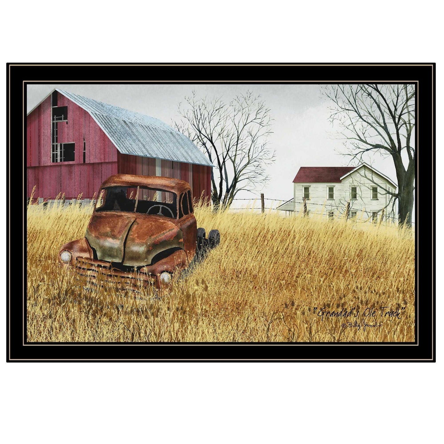 "Granddad's Old Truck" by Billy Jacobs, Ready to Hang Framed Print, Black Frame - luxuryhomedecoridea.com