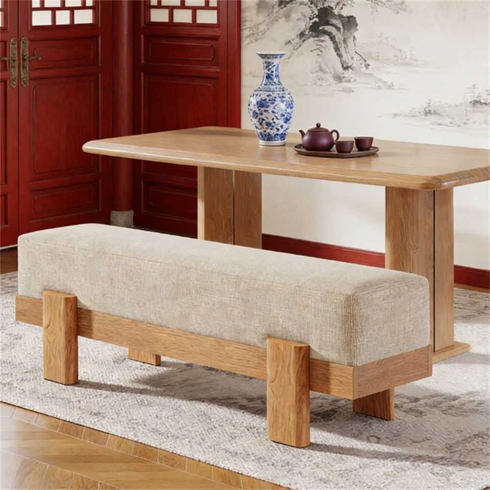 55" Modern Dining Bench - Upholstered Kitchen & Living Room Seating - luxuryhomedecoridea.com