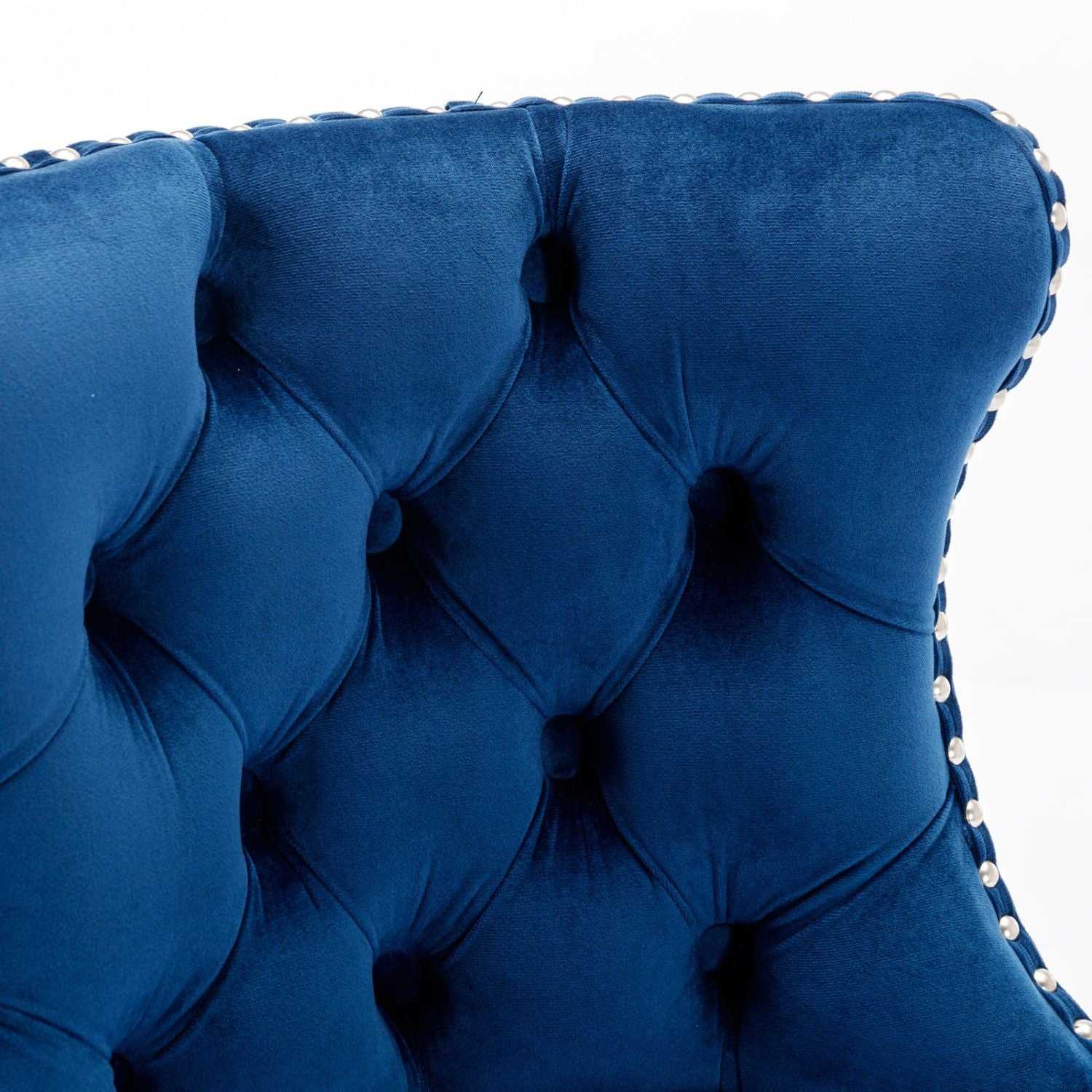 Swivel Velvet Barstools Adjusatble Seat Height from 25-33 Inch, Chrome base Bar Stools with Backs Comfortable Tufted for Home Pub and Kitchen Island,Set of 2,AS1712BL,Blue - luxuryhomedecoridea.com