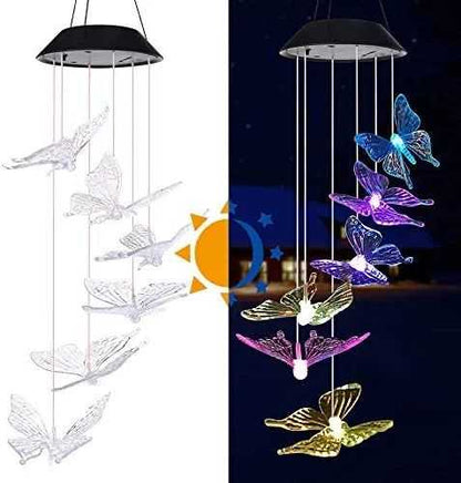 Yard Decor Lights; Solar Butterfly Chimes; 2023 Gifts for Mom/Dad/Women/Grandma/Wife/Daughter/Sister/Aunt/Nana/Grandfather/ ; Father Birthday Gifts; Mother Day Outdoor Decor; Gardening Gift - luxuryhomedecoridea.com