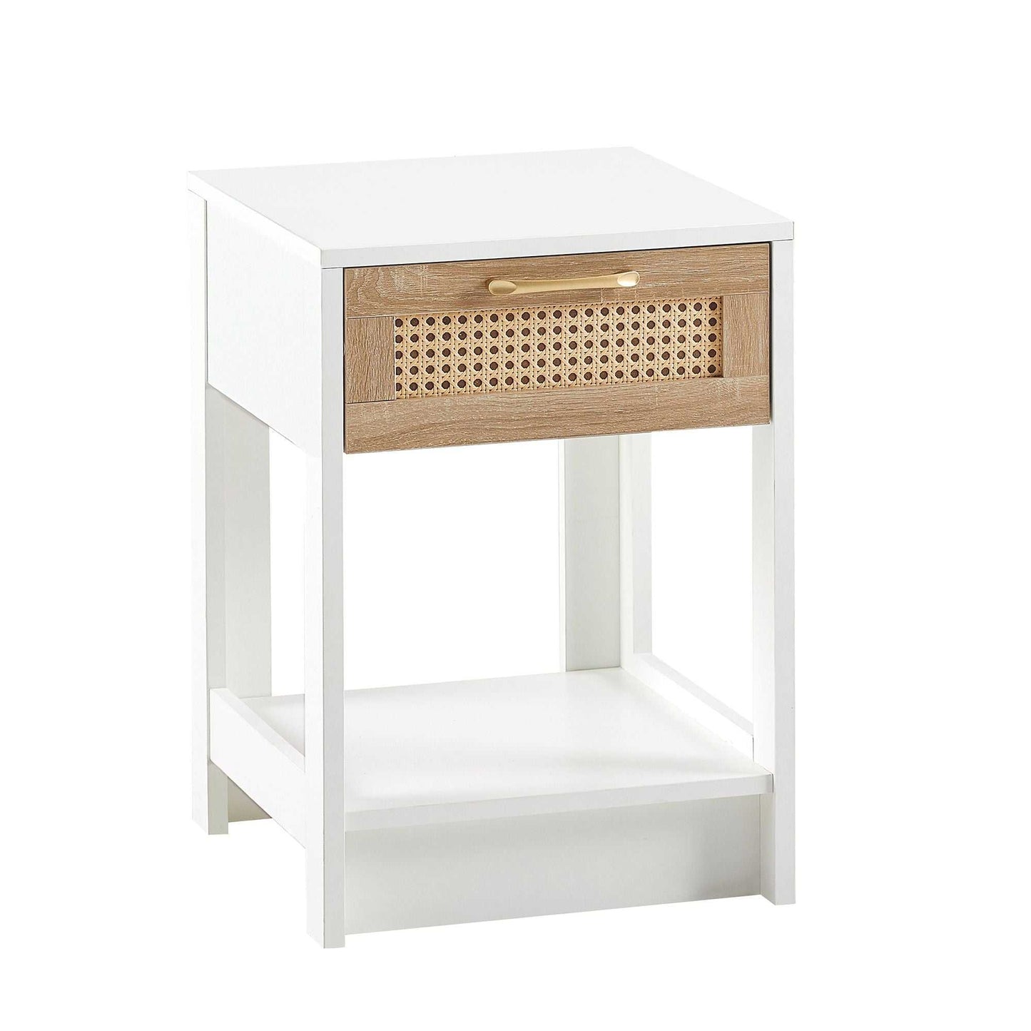15.75" Rattan End table with drawer, Modern nightstand, side table for living room, bedroom - luxuryhomedecoridea.com