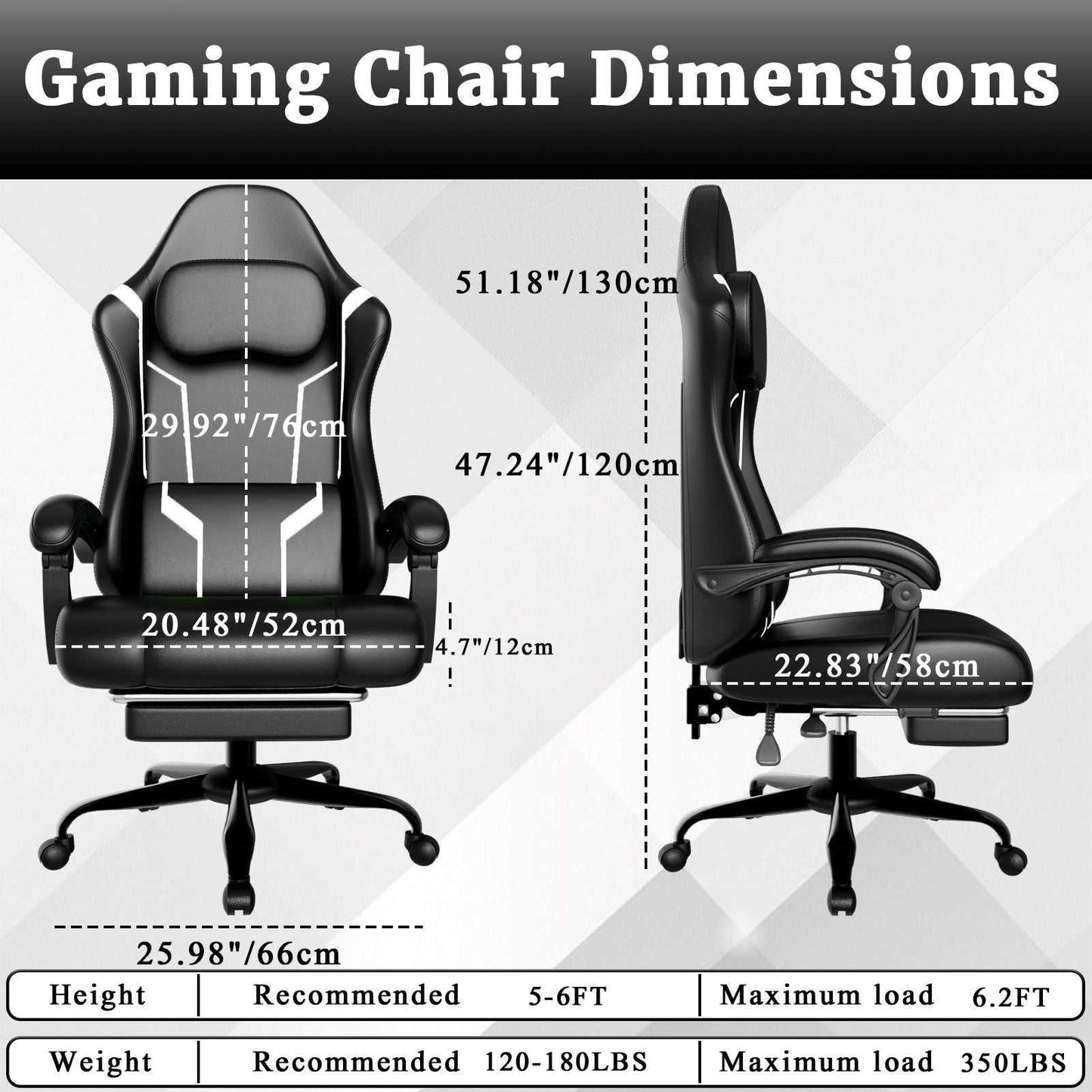 Ergonomic Gaming Chair, Electronic Gaming Chair With Pocket Spring Pad And Footrest, Height Adjustable Computer Chair - luxuryhomedecoridea.com