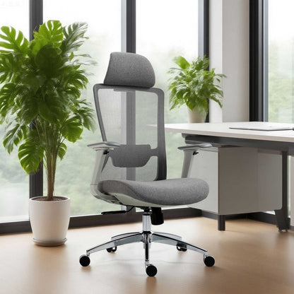 Ergonomic Mesh Office Chair with Adjustable Headrest and Lumbar Support, Breathable Back Design for Home and Office Use 8322H - luxuryhomedecoridea.com