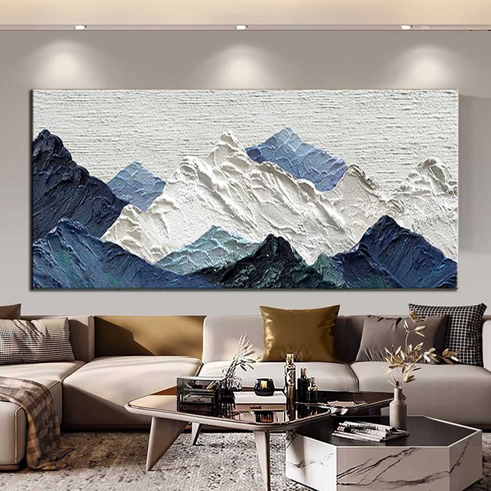 Handmade Oil Painting Thick Texture Abstract Landscape Oil Painting Gorgeous Abstract Landscape 3D Wall Art on Canvas Serene Abstract Landscape 3D Large Wall Art - luxuryhomedecoridea.com