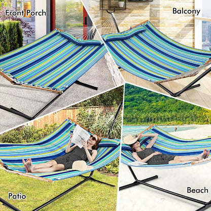 Patio Hammock Foldable Swing Chair Bed with Detachable Pillow - luxuryhomedecoridea.com