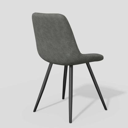 Modern Dining Chairs Set of 2, Top PU Leather Upholstered Dining Room Chairs with Metal Legs, Ergonomic Kitchen Chairs for Kitchen Dinning Room - luxuryhomedecoridea.com