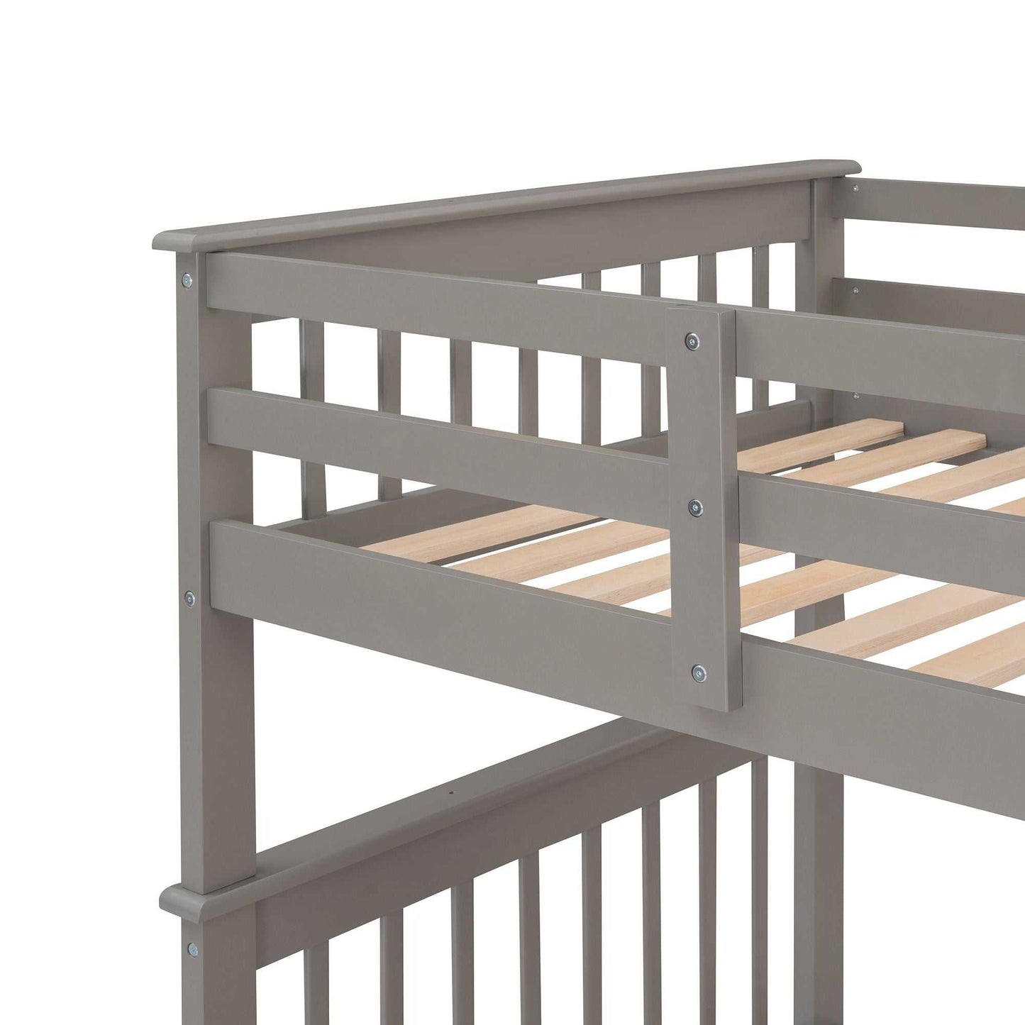 Stairway Twin-Over-Twin Bunk Bed with Storage and Guard Rail for Bedroom, Dorm - luxuryhomedecoridea.com