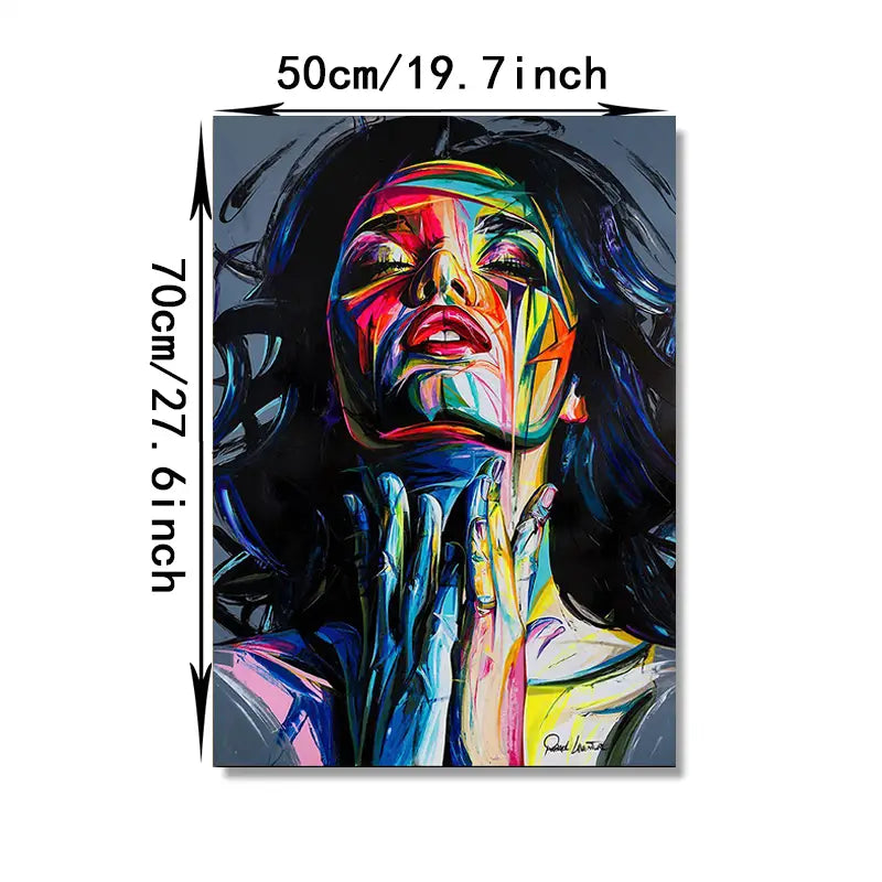 Colorful Abstract Woman Canvas Painting Wall Art 19.7x27.6"