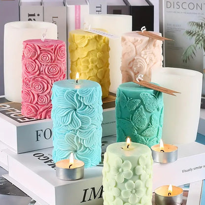 Cylindrical Aromatherapy Candle Silicone Mold Set