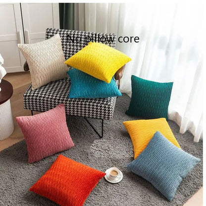 1pc Solid Color Throw Pillow Cover (Pillow Not Included)