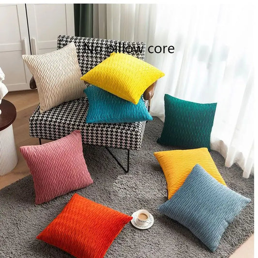 1pc Solid Color Throw Pillow Cover (Pillow Not Included)