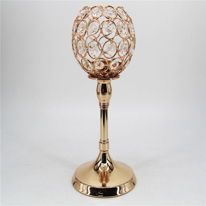 Creative Gold Crystal Candle Holder for Romantic Decor