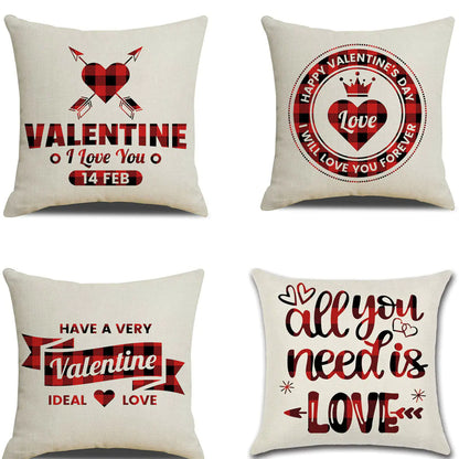 Valentine's Day Red Pillowcase Cushion Cover