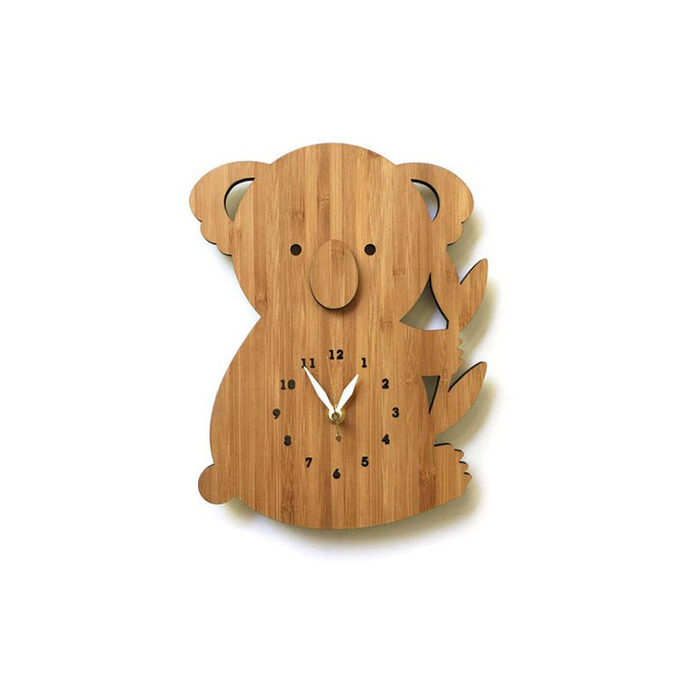 Bamboo Koala Bear Wall Clock - Quartz Decoration Clock