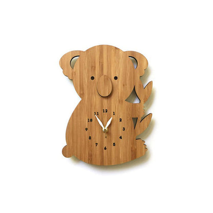 Bamboo Koala Bear Wall Clock - Quartz Decoration Clock