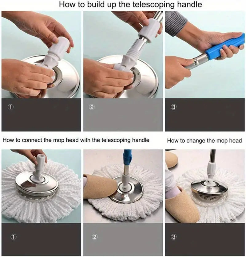 360° Rotating Microfiber Spin Mop Replacement Head