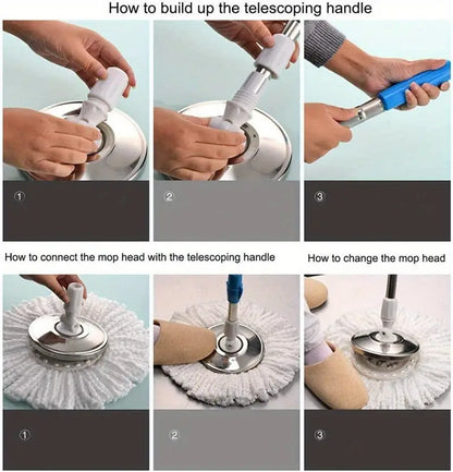 360° Rotating Microfiber Spin Mop Replacement Head