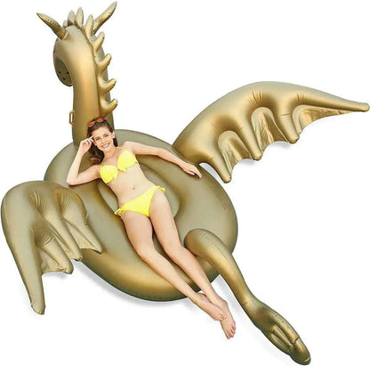 Giant Inflatable 103" Golden Dragon Pool Float - Luxy Float - luxuryhomedecoridea.com