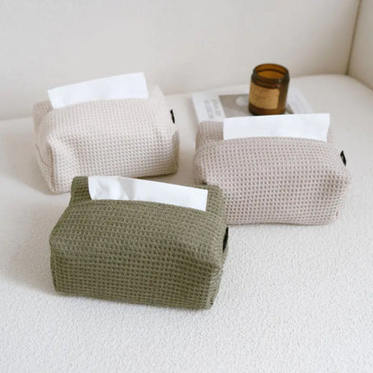 Modern Minimalist Waffle Tissue Box for Home & Office