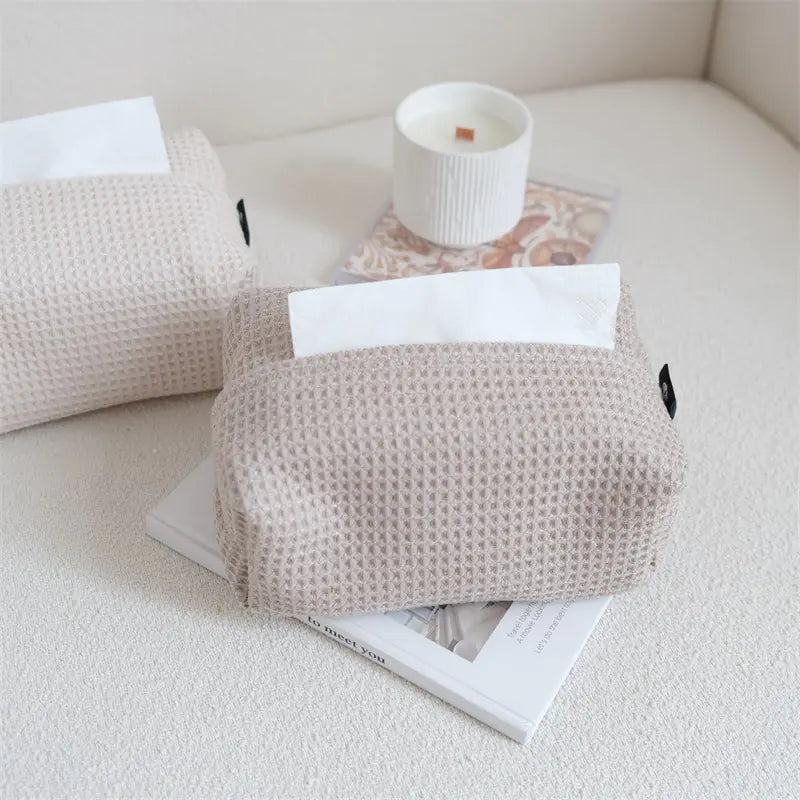 Modern Minimalist Waffle Tissue Box for Home & Office