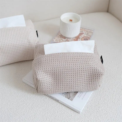 Modern Minimalist Waffle Tissue Box for Home & Office