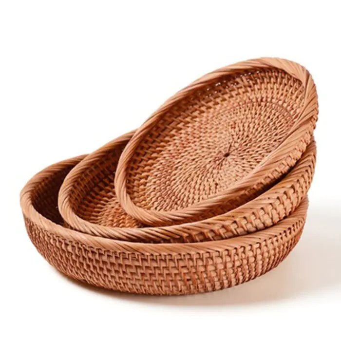 Handmade Vietnamese Wicker Candy Basket Set (3 Pieces)