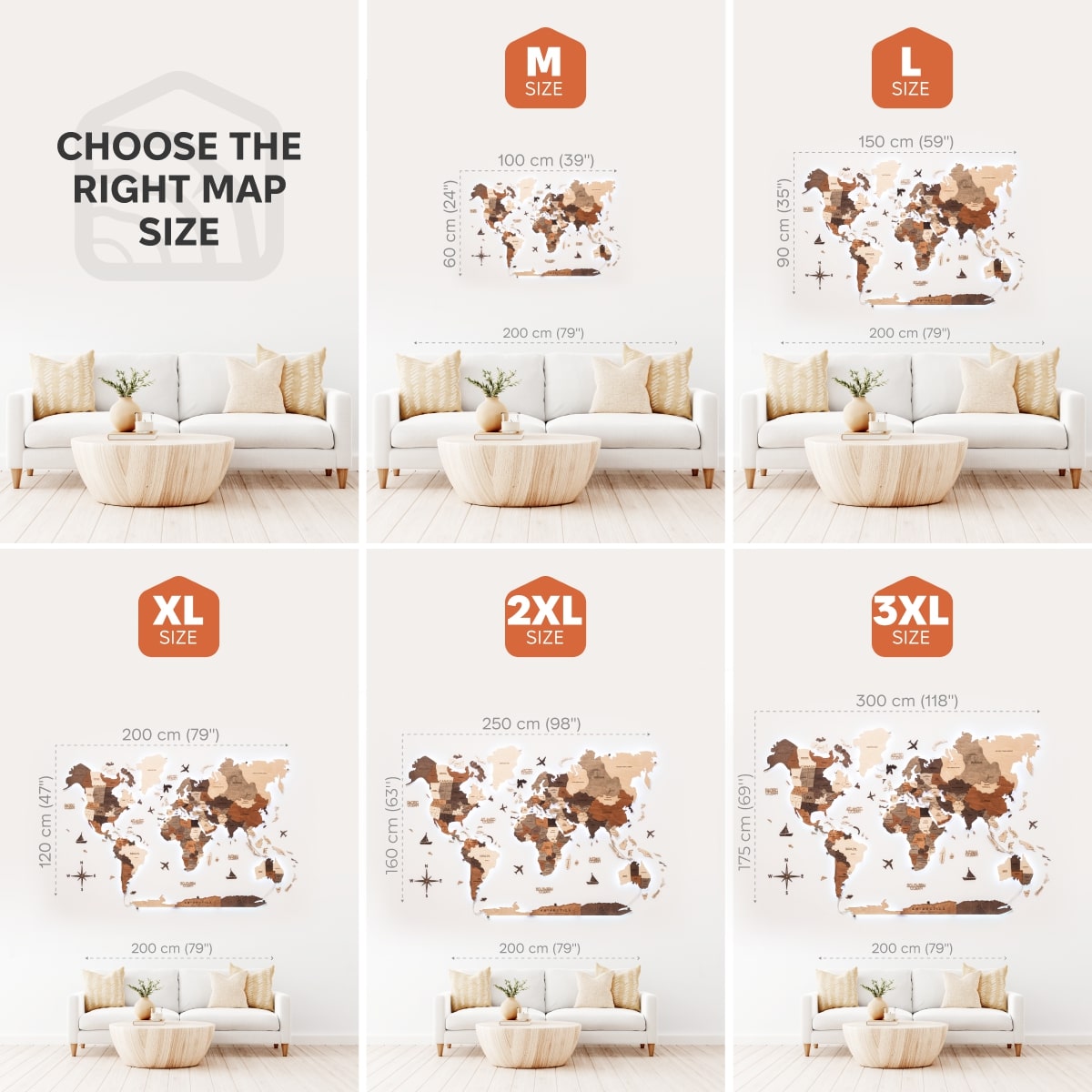 3D LED Wooden World Map 3.0 Multicolor