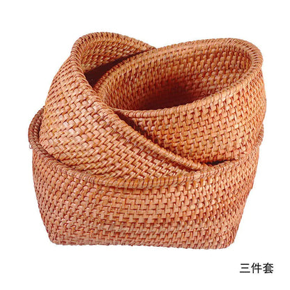 Handmade Vietnamese Wicker Candy Basket Set (3 Pieces)