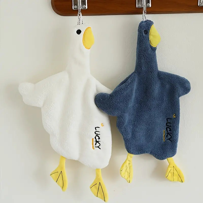 Cute Duck Hand Towel with Seamless Hook (1pc)