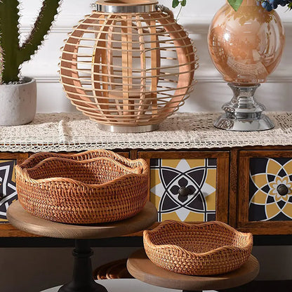 Handmade Vietnamese Wicker Candy Basket Set (3 Pieces)