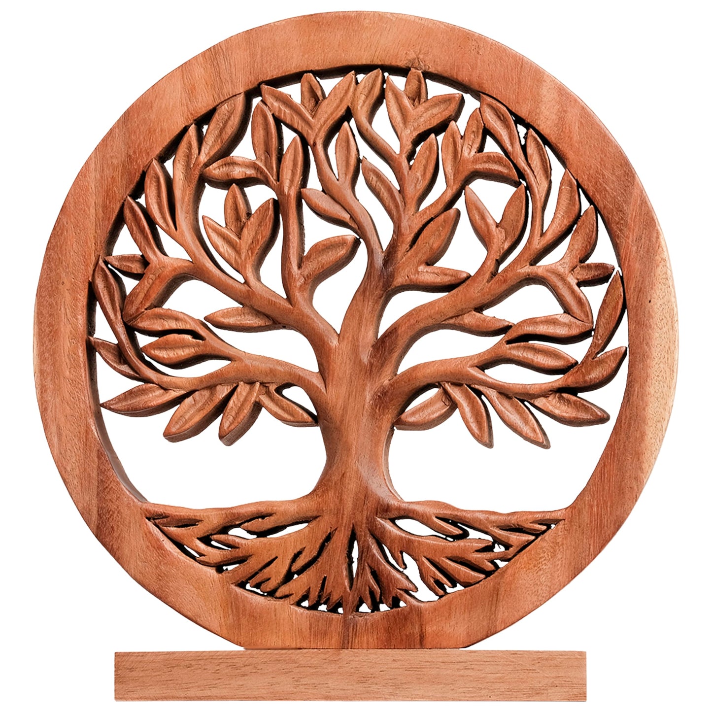 Sacred Roots – Hand-Carved Tree of Life Wooden Sculpture, Artistic Home Décor