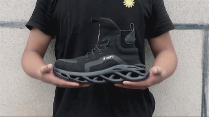 JIEFU Work Safety Boots Breathable Lightweight Reliable Durable Steel Toe Industrial Construction Shoes