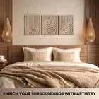 Modern Wooden Wall Sculptures - Set of 3 - MDF - Oak - Home Decor Accent - Large Wall Art for Living Room, Bedroom, Office - Easy Installation (Walnut, Medium - Mountain and Sun, Unframed) - luxuryhomedecoridea.com