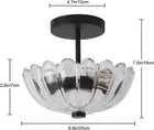 Semi Flush Mount Ceiling Light, Modern Kitchen Lighting Fixtures Ceiling, Rustic Ceiling Light Fixtures, Ceiling Lights with Glass Shade for Hallway Foyer Entryway Bedroom - luxuryhomedecoridea.com
