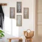 3D Wooden Bathroom Wall Decor (Set of 4) Lightweight, Ready-to-Hang Framed Wall Art For Living Room, Bedroom, or Office - Premium Boho Botanical Farmhouse Decorations - Gift-Boxed - luxuryhomedecoridea.com