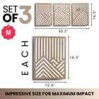 Modern Wooden Wall Sculptures - Set of 3 - MDF - Oak - Home Decor Accent - Large Wall Art for Living Room, Bedroom, Office - Easy Installation (Walnut, Medium - Mountain and Sun, Unframed) - luxuryhomedecoridea.com