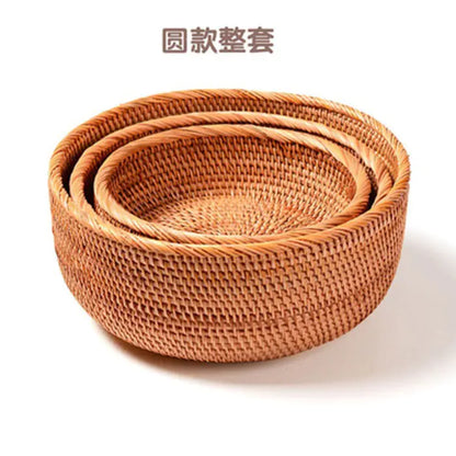 Handmade Vietnamese Wicker Candy Basket Set (3 Pieces)