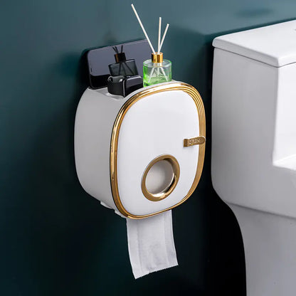 Wall-Mounted Tissue Box for Bathroom Storage Shelf