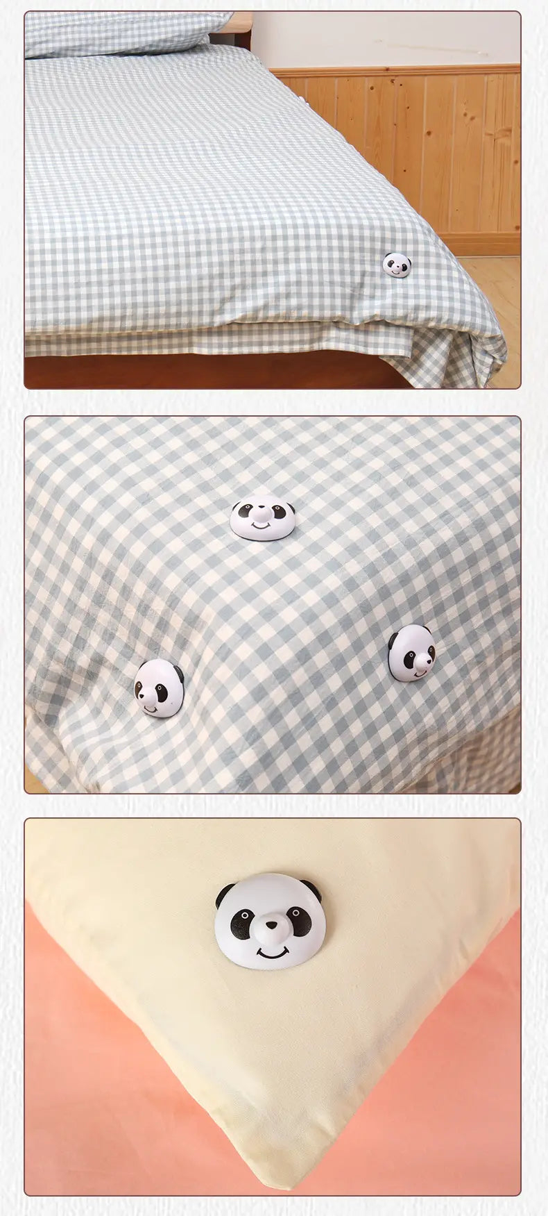 8pcs Cute Panda Non-Slip Duvet Cover Clips