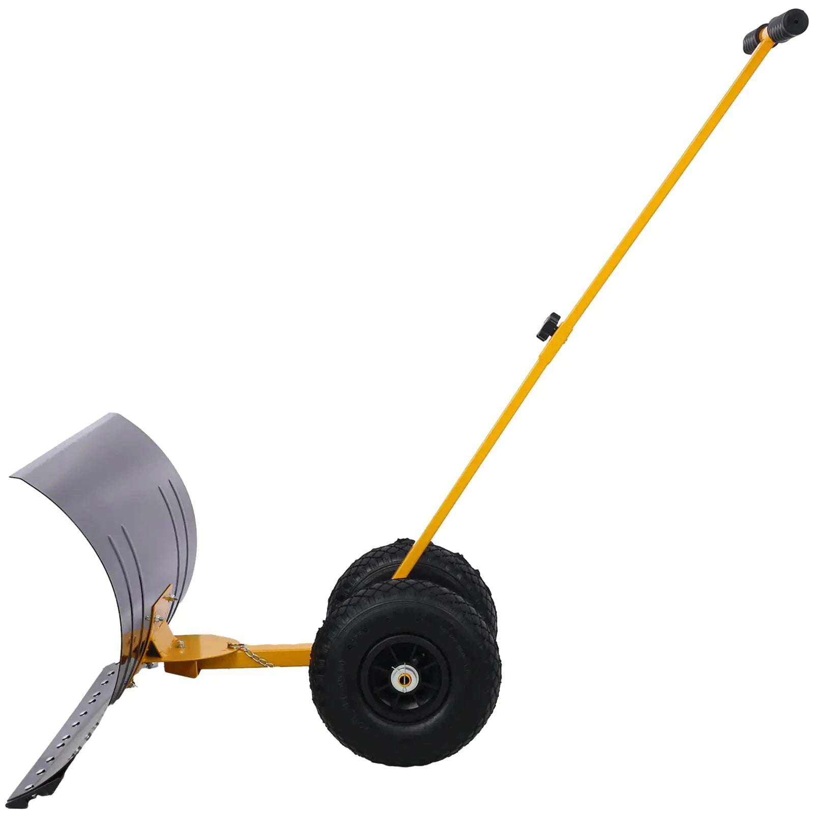 Winter Snow Pusher Shovel With Wheels 24 In Durable Metal Snow Plow For Driveway - luxuryhomedecoridea.com