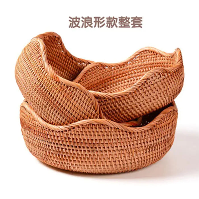 Handmade Vietnamese Wicker Candy Basket Set (3 Pieces)