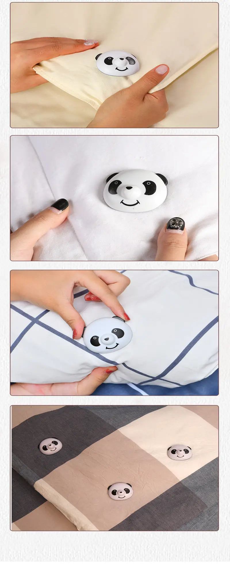 8pcs Cute Panda Non-Slip Duvet Cover Clips